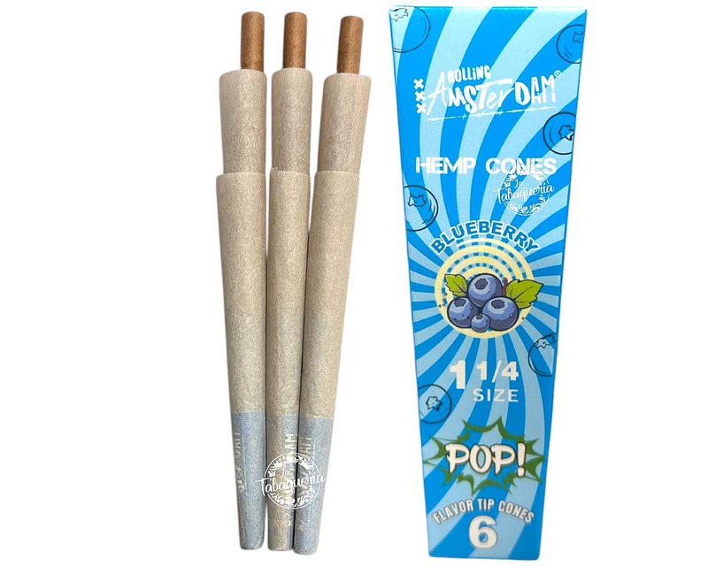 Hemp Cones POP 6 uds. Rolling Amsterdam Arándano $690xMayor 