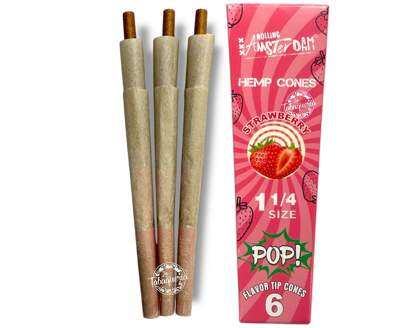 Hemp Cones POP 6 uds. Rolling Amsterdam Frutilla $690xMayor  