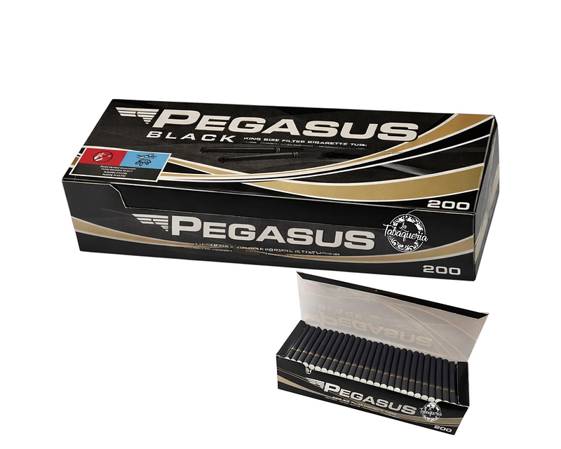 Tubos con Filtro Pegasus Black Cajetilla $2.290xMayor