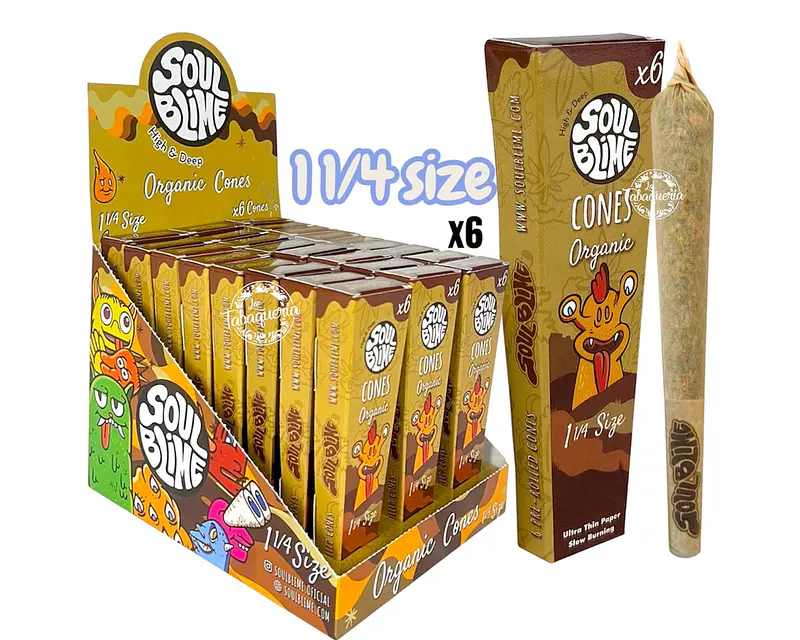  Conos Soulblime 1 1/4 Size Orgánicos 6uds $1.390xMayor 