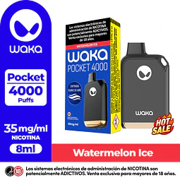 Vape Waka POCKET 4.000Puffs Sandia Ice $9.990xMayor  
