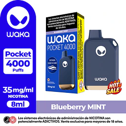 Vape Waka POCKET 4.000Puffs Arandano Mint $9.990xMayor  