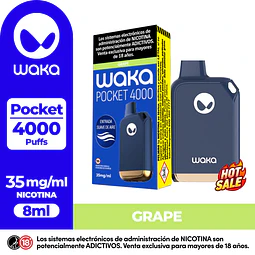 Vape Waka POCKET 4.000Puffs Uva $9.990xMayor   