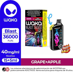 Vape Waka Blast 36.000Puffs Uva+Manzana Fusion Blast  $22.990xMayor 