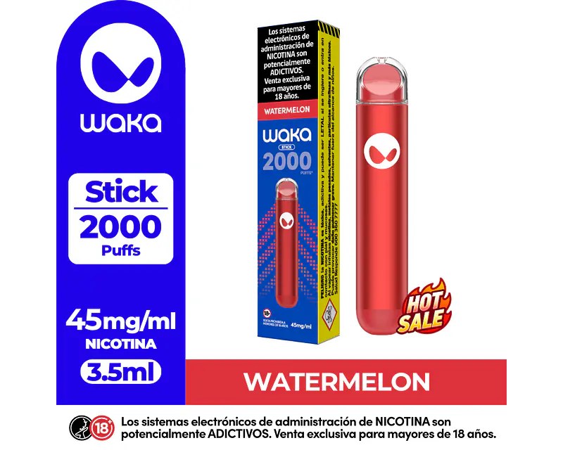 Vape Waka STICK 2.000Puffs Sandia $6.990xMayor   