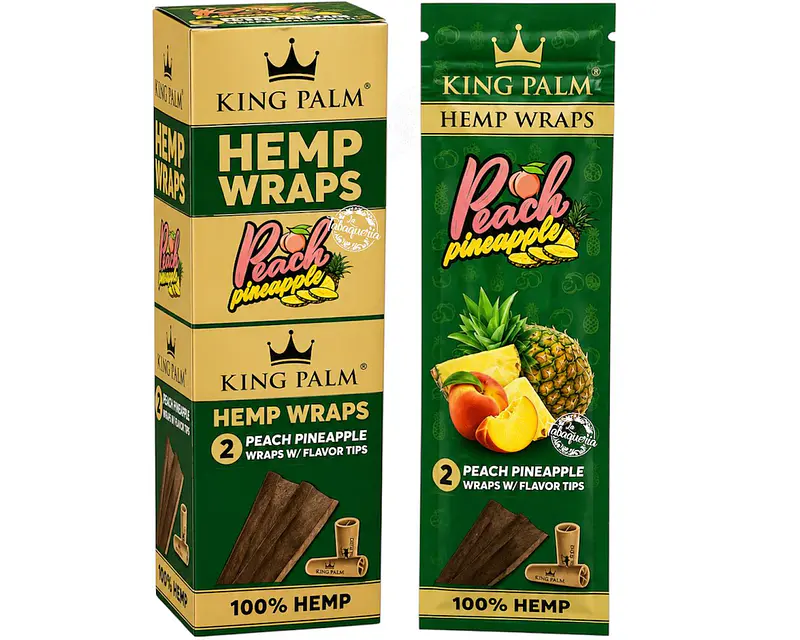 Hemp Wraps+Filtros King Palm Damasco-Piña $1.790xMayor 