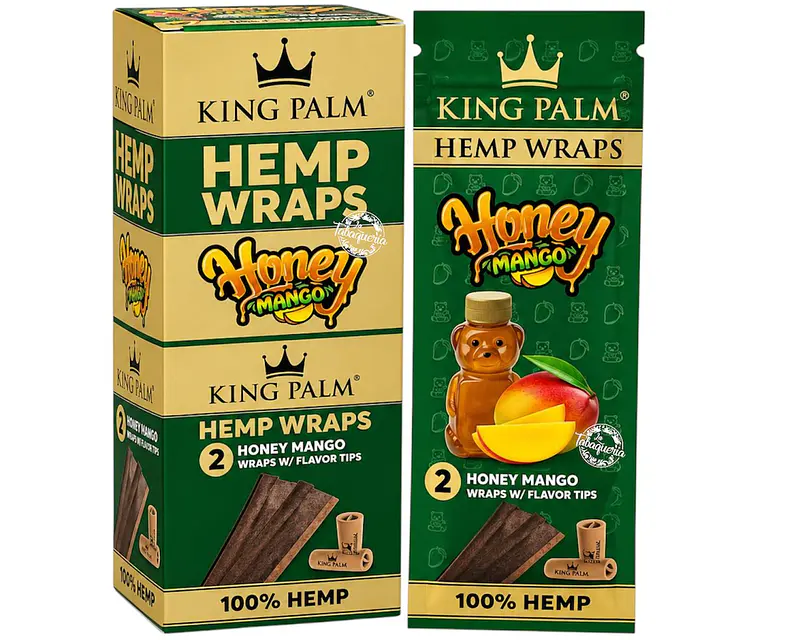 Hemp Wraps+Filtros King Palm Miel-Mango $1.790xMayor 