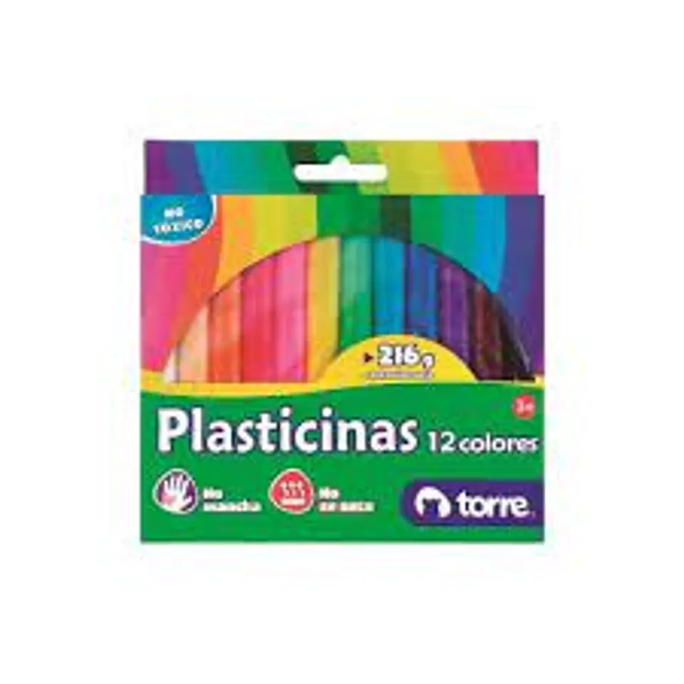 PLASTICINA 12 COLORES TORRE 1