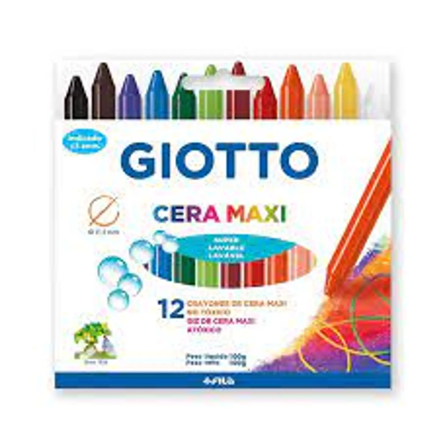 LAPIZ DE CERA 12 COLORES MAXI TRI GIOTTO   1