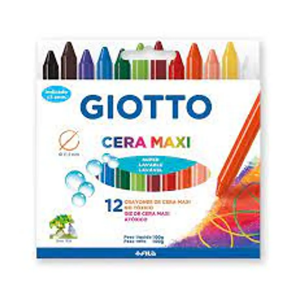 LAPIZ DE CERA 12 COLORES MAXI TRI GIOTTO   1