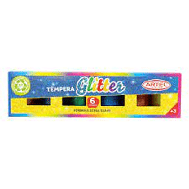 TEMPERA ARTEL GLITTER  6 COLORES