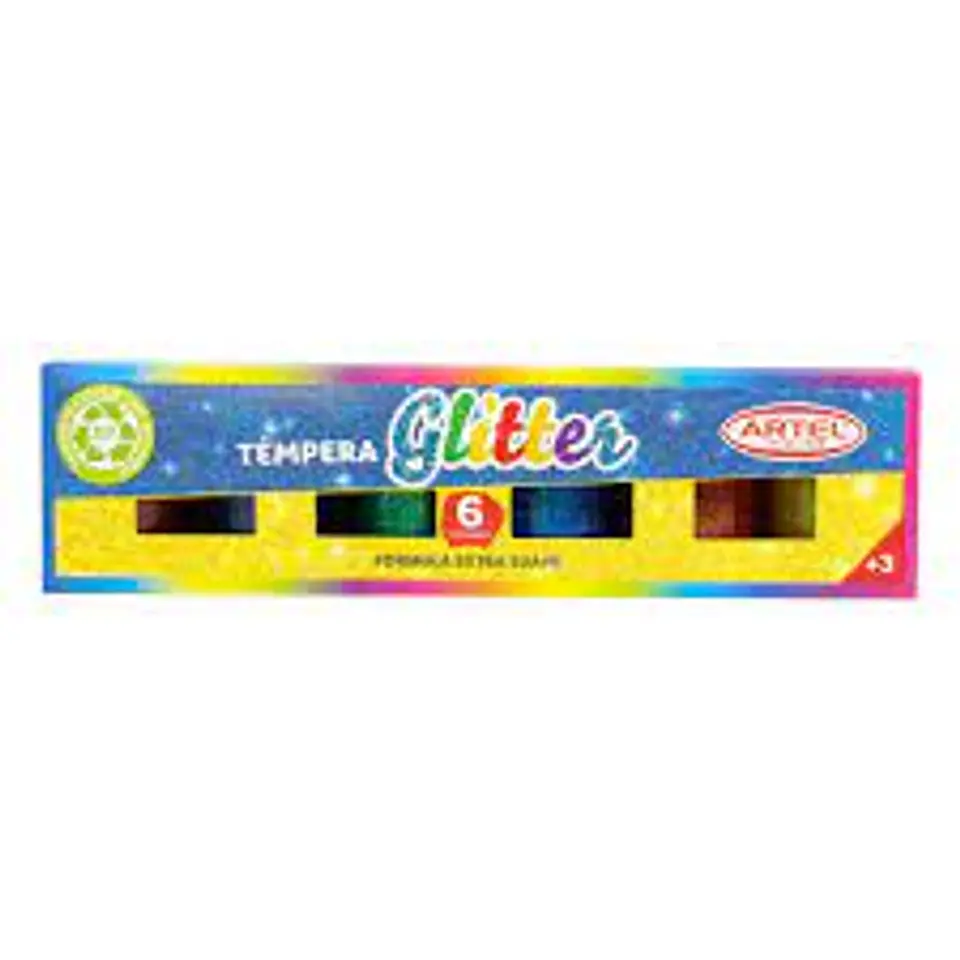 TEMPERA ARTEL GLITTER  6 COLORES 1