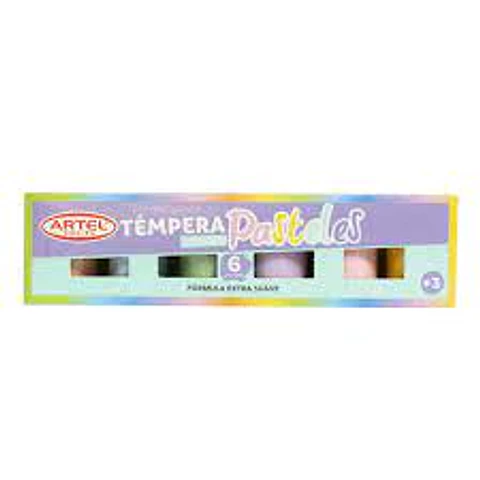 TEMPERA ARTEL PASTELES 6 COL.