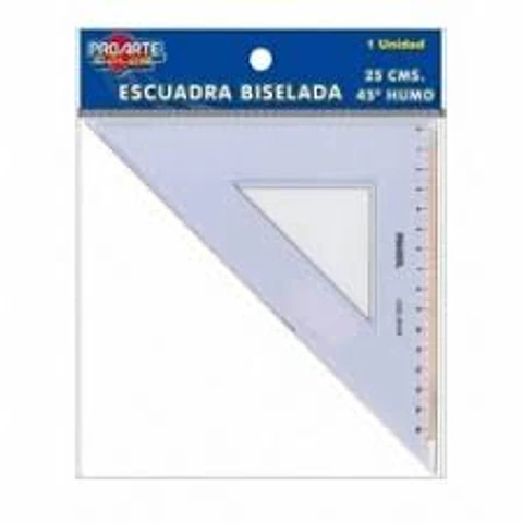 ESCUADRA 45° 25CM PROARTE HUMO