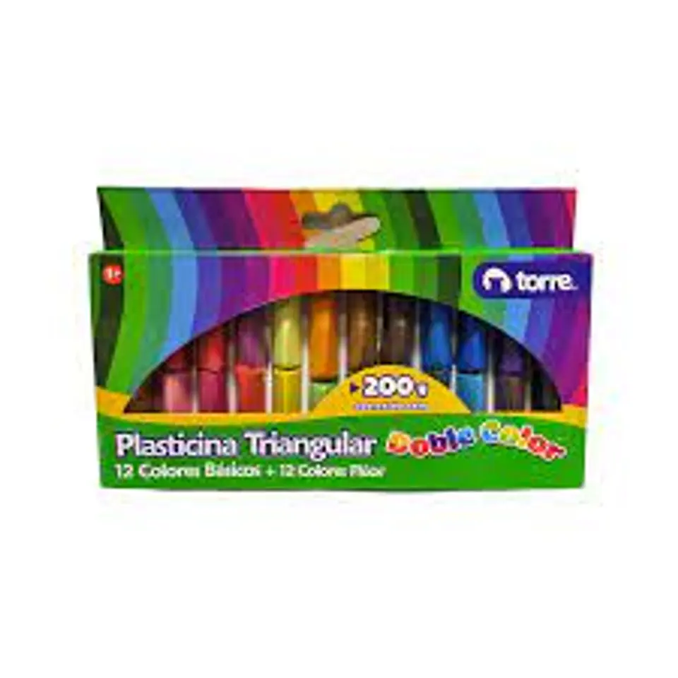 PLASTICINA TRIANGULAR 24 COLORES TORRE 1