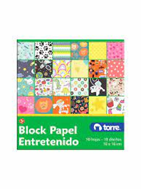 PAPEL LUSTRE ENTRETENIDO 16X16 TORRE