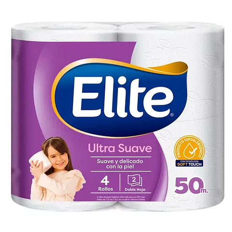 PAPEL HIGIENICO  ELITE 50 MTS X 4  DOBLE HOJA
