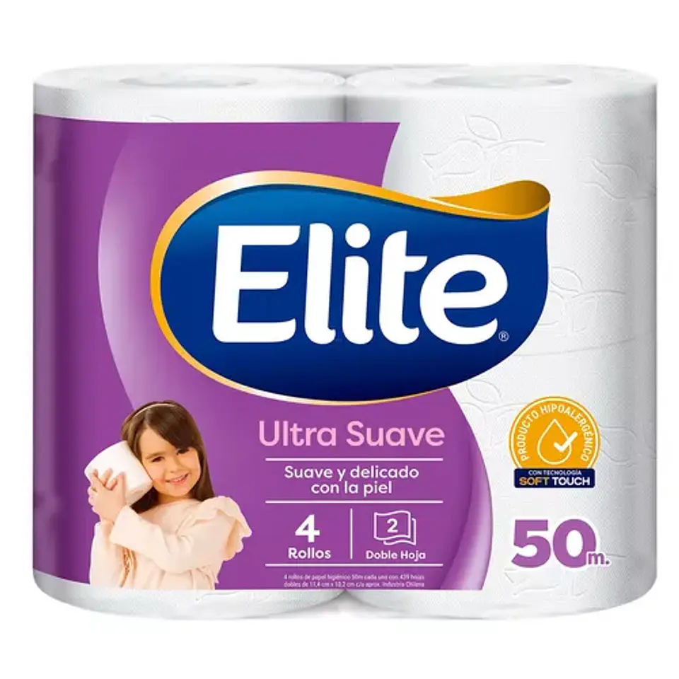 PAPEL HIGIENICO  ELITE 50 MTS X 4  DOBLE HOJA 1