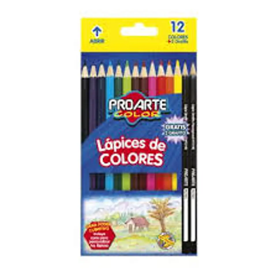 LAPICES DE COLORES 12 COLORES PROARTE 1