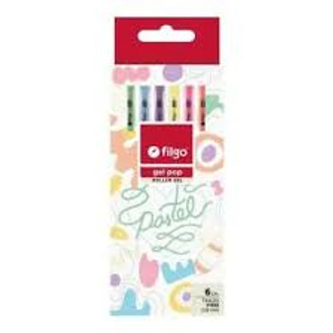 SET LAPICES TINTA GEL NEON FILGO X6 UNID FINO