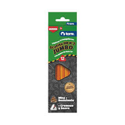 LAPIZ GRAFITO JUMBO * 12 unid  TRIANGULAR TORRE