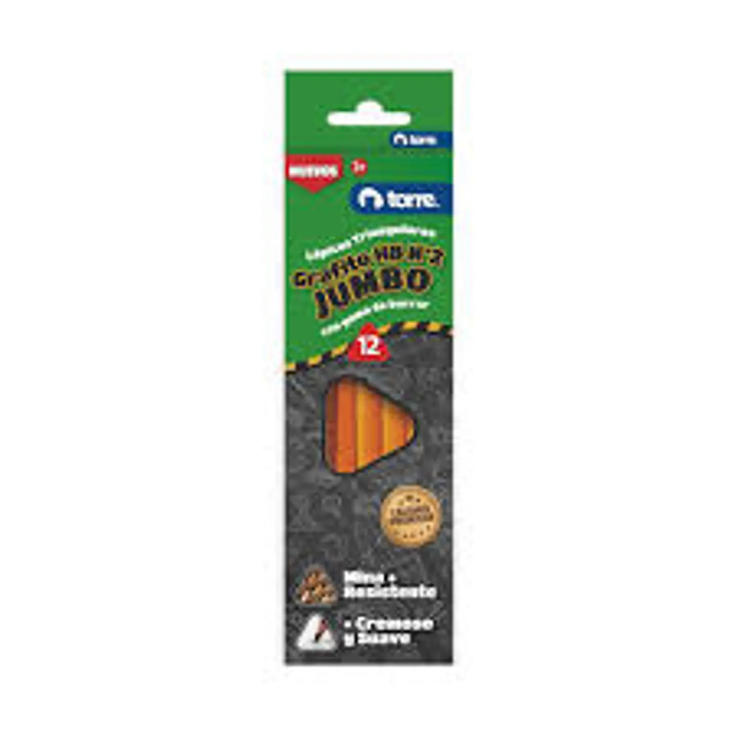 LAPIZ GRAFITO JUMBO * 12 unid  TRIANGULAR TORRE 1
