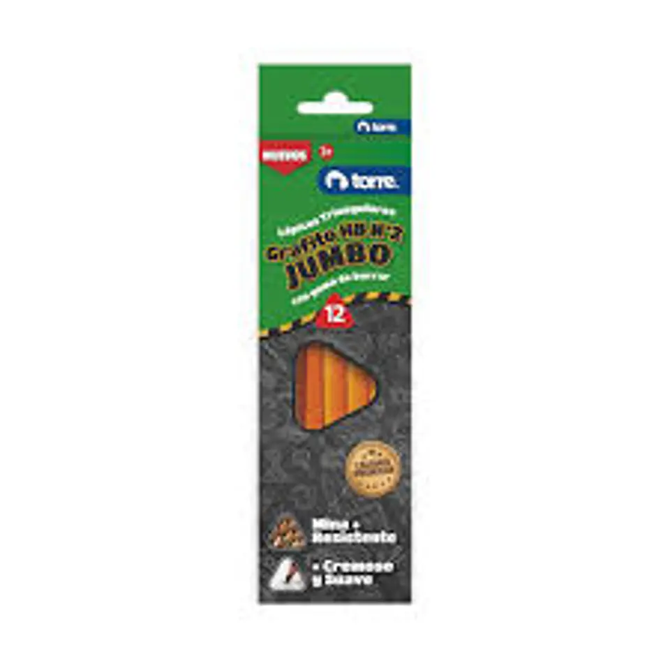 LAPIZ GRAFITO JUMBO * 12 unid  TRIANGULAR TORRE 1