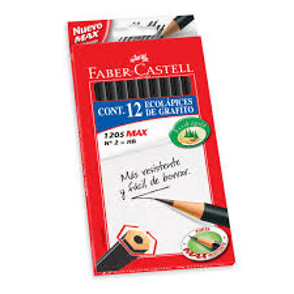 LAPICES GRAFITO HEXAGONAL N° 2 HB FABER-CASTELL X  12 UD 1