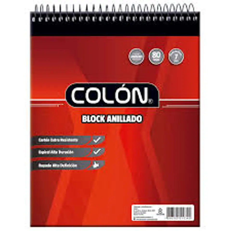BLOCK ESCOLAR 7 MM C ESPIRAL COLON 1