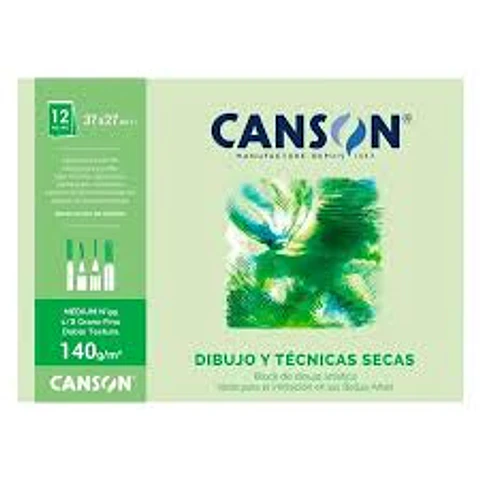 BLOCK DIBUJO ARTISTICO TECNICAS SECAS CANSON 140 GRS 12 HOJAS
