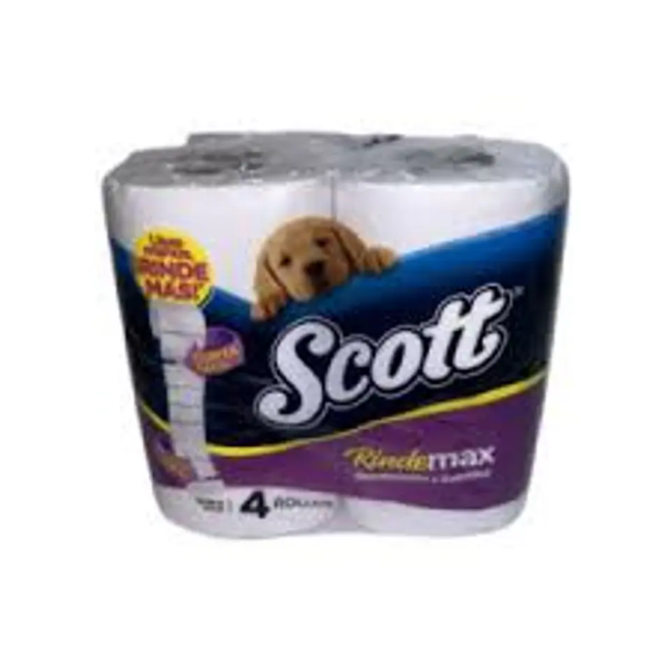 PAPEL HIGIENICO DOBLE HOJA X 4 SCOTT RINDEMAX 1