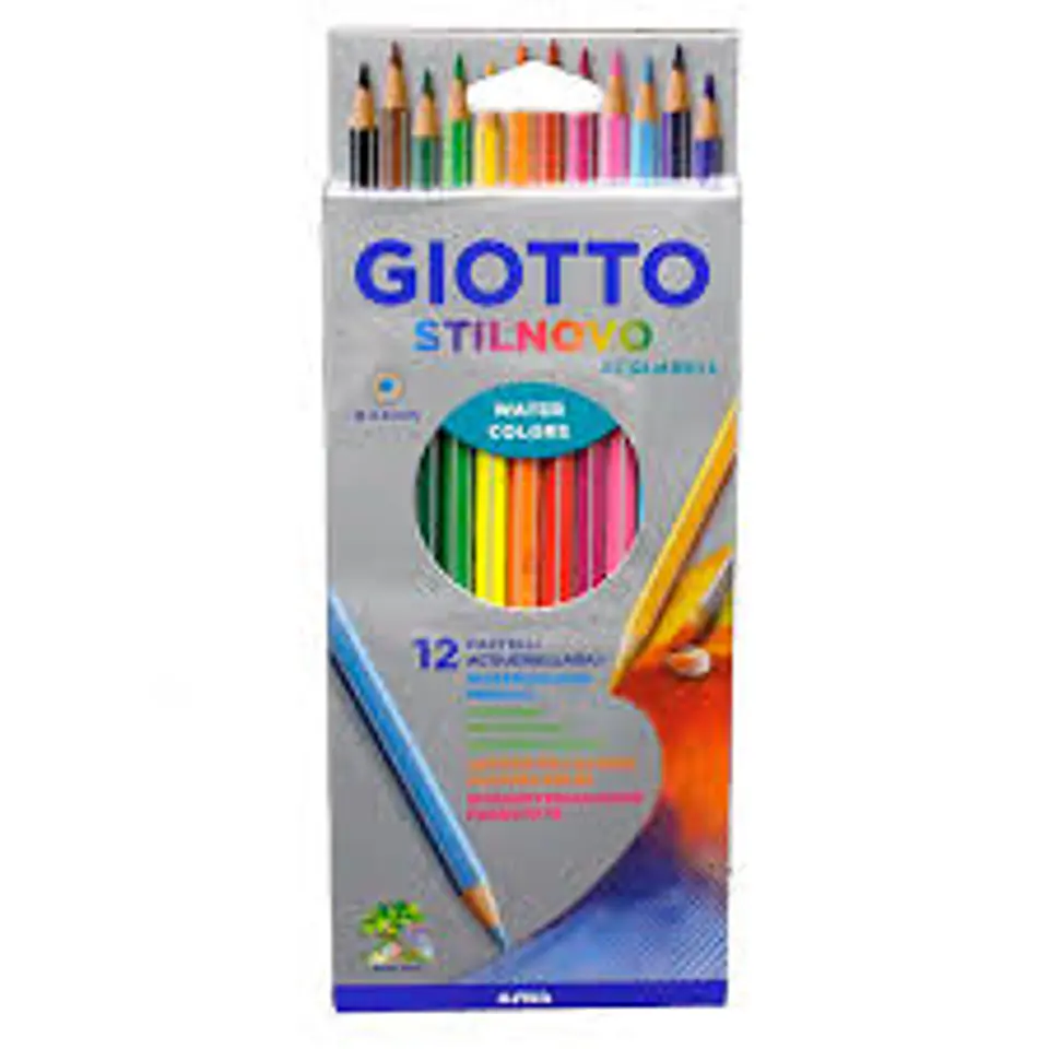 LAPICES ACUARELABLES 12 COLORES HEXAGONAL GIOTTO 1