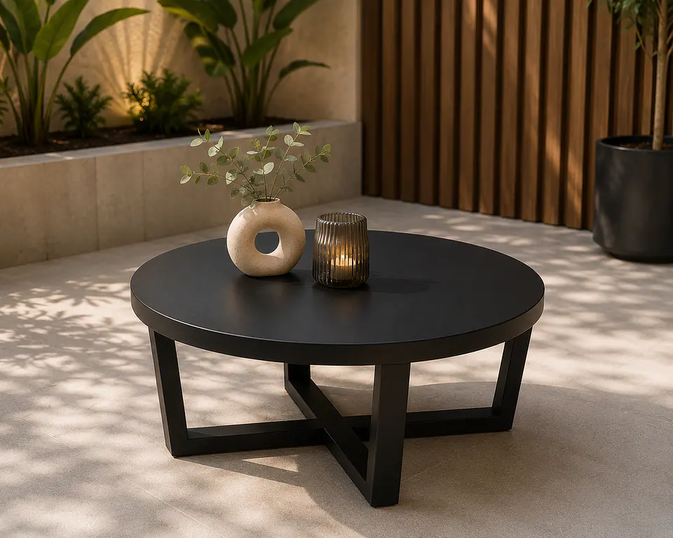 Mesa Centro Redonda black steel 1