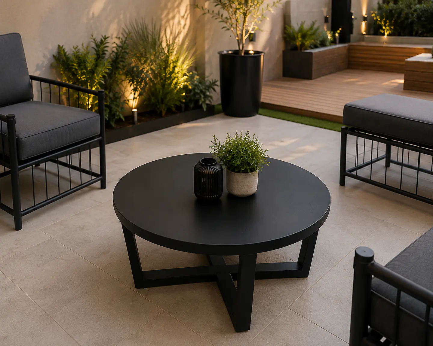 Mesa Centro Redonda black steel 3