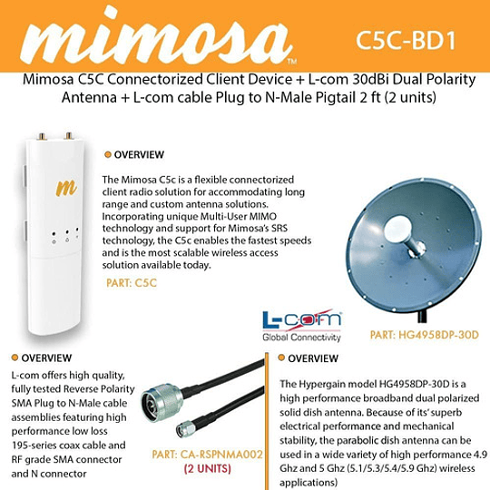 Antena De 34 Dbi Dual Polarized Mimo Dish Antenna Ubiquiti  - Image 2