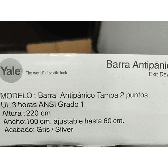 Barra Antipánico 2 Puntos Tampa Yale Acero Inoxidable  - Image 3