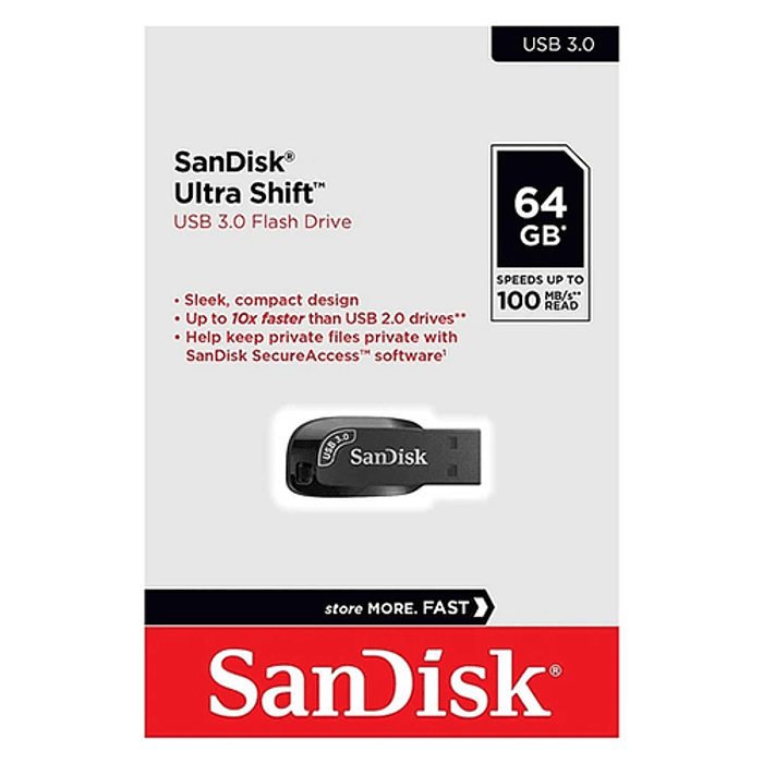 PENDRIVE SANDISK ULTRA SHIFT 3.0 64GB FLASH DRI 2