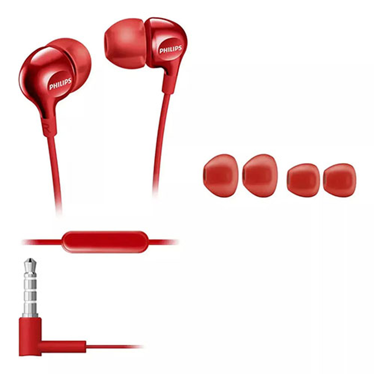 AUDIFONO PHILIPS SHE3555/RD MANOS LIBRES ROJO