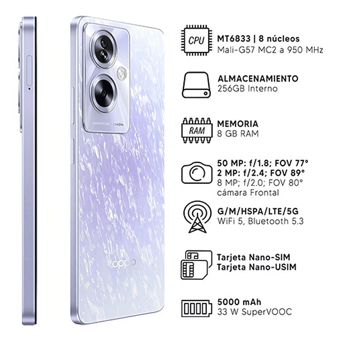 CELULAR OPPO A79 5G 8GB 256GB LILA 4