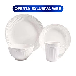 MJ LOZA DISAIS 16 PZA FE-S16 BLANCA SURT