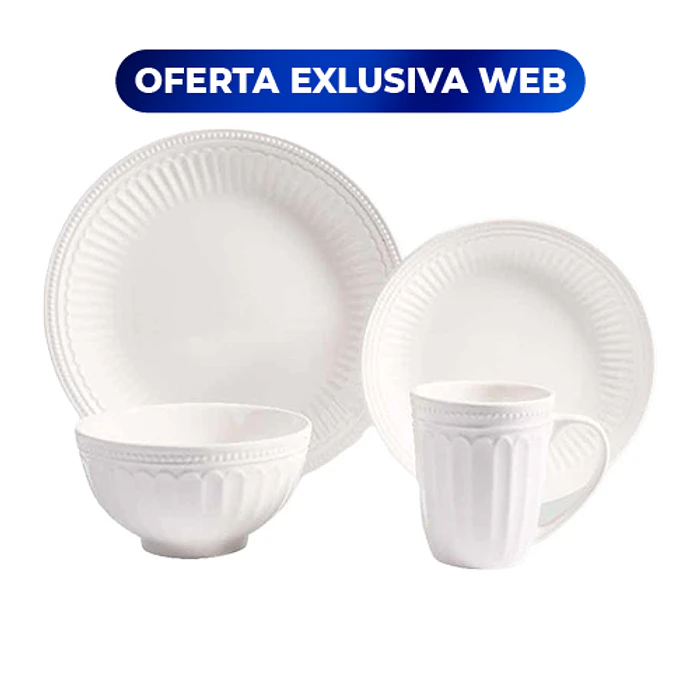 MJ LOZA DISAIS 16 PZA FE-S16 BLANCA SURT 1