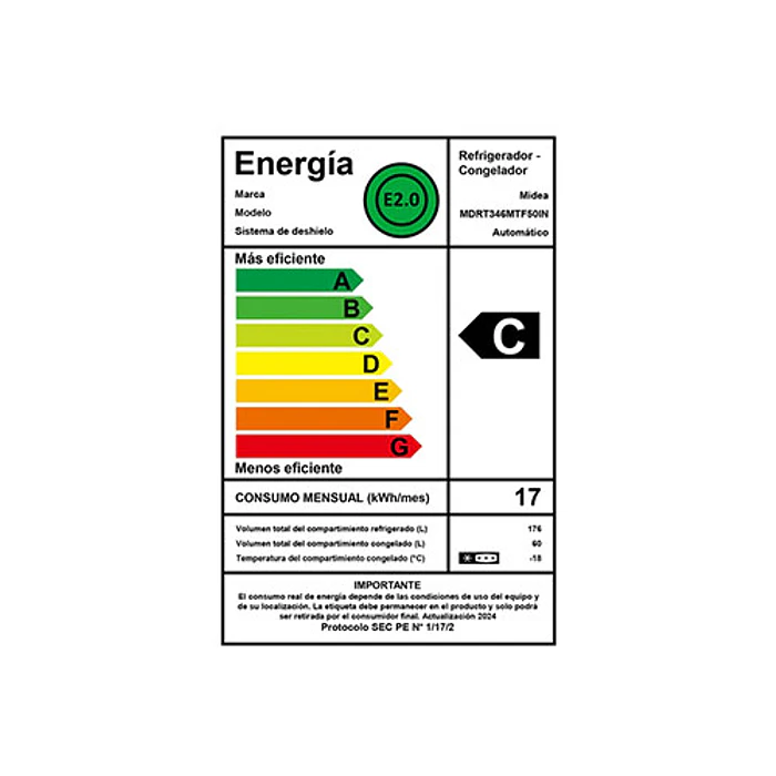 REFRIGERADOR 2PTA NF MIDEA MDRT346MTF50IN 236L TOP MOU 6