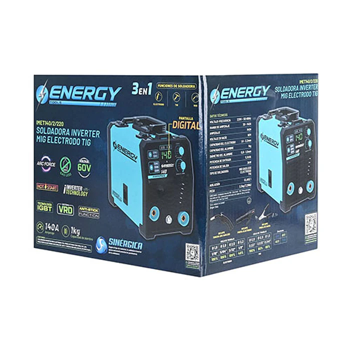 SOLDADORA ENERGY IMET140/2/220 INVERTER MIG 12