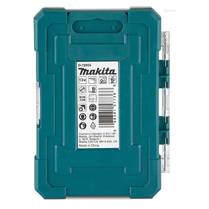 SET BROCA MAKITA D-72855 HSS-TIN META13 PZAS SUR 2