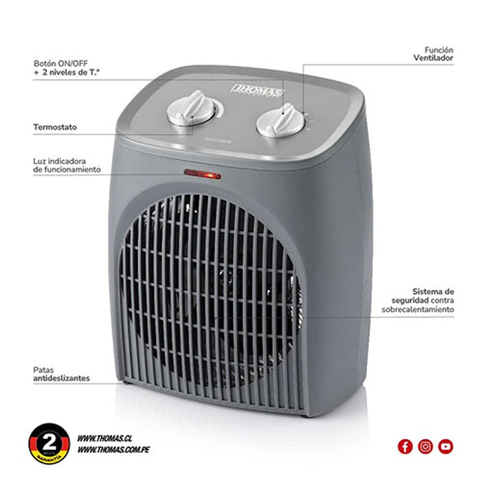 ESTUFA EL THOMAS TERMOVENTILADOR TH-FH28 9