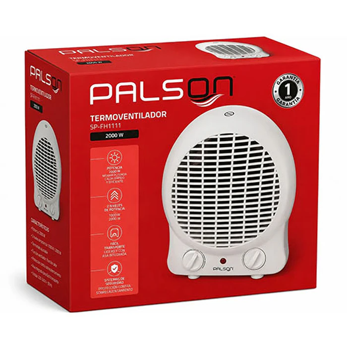 ESTUFA EL PALSON SP-FH111 TERMOVENTILADOR BLANCO  GRIS 4