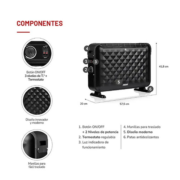 ESTUFA EL THOMAS CONVECTOR TH-CV52 3