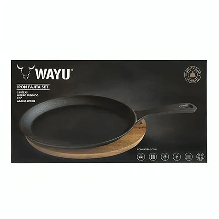 SARTEN WAYU 312792 IRON CAST BASE MADERA 3