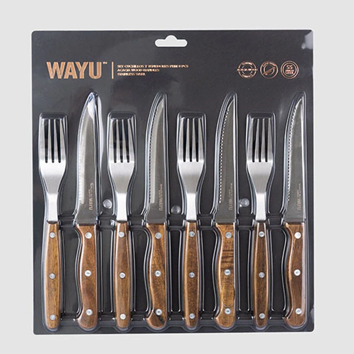 CUCHILLERIA WAYU 997712 SET CUCHILLO/TENEDOR 8 PIEZAS 4