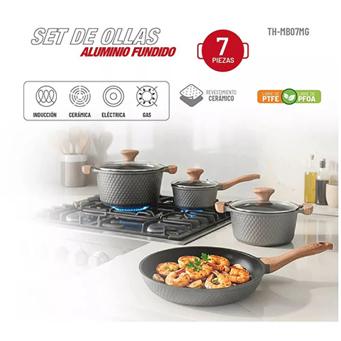 BATERIA DE COCINA THOMAS TH-MB07GM 7P GRIS 4